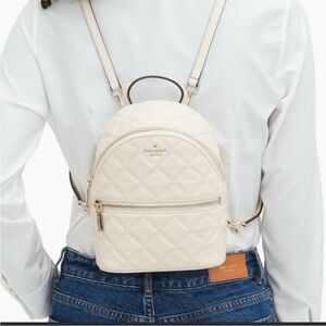 Kate Spade Quilted Natalia Convertible Backpack in Bare